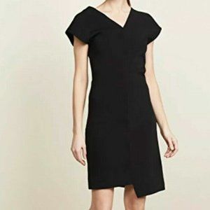 HELMUT LANG Black Asymmetrical Back Zip Dress Short Sleeve 10
